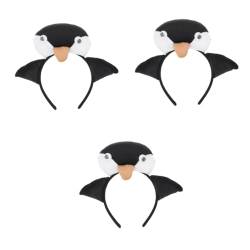 VALICLUD 3St Pinguin-Kopfschmuck ausgefallene Haargummis Schal Stirnband Turban-Stirnband Haarband Tiara Haarbänder Pinguin-Stirnband Pinguin-Haarschmuck Perlmutt Kopfbedeckung Kleid Kind von VALICLUD