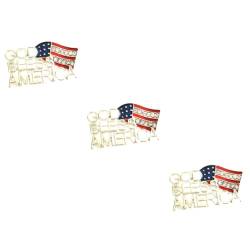 VALICLUD 3St patriotische Anstecknadel Patriotische Brosche der USA US Flagge broschen für kleidung Schmuck Party-Brosche Brustnadel Brosche Revers Stift Tag der Unabhängigkeit Abzeichen von VALICLUD