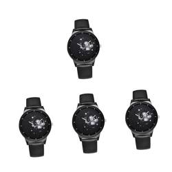 VALICLUD 4 Stück Astronautenuhr Armbanduhren Lederuhren für Damen Damenuhr Geschenke Paare Armbänder Armbanduhr mit Ledergürtel achte auf Mädchen männlich Anschauen Chronograph Gurt Student von VALICLUD