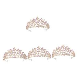 VALICLUD 4 Stück Krone khimar hijab elegant haar klammerm Stirnbänder Stirnband Tiara für Frauen Hochzeitskopfschmuck für die Braut Kopfbedeckung schmücken Haarschmuck Strass Rosa von VALICLUD
