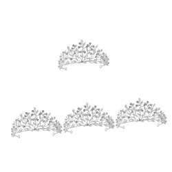 VALICLUD 4 Stück Krone khimar hijab elegant mädc wedding gastgeschenke geschke Stirnbänder Stirnband Braut-Tiara Haarschmuck für Bräute Tiaras Hochzeit Kopfbedeckung Zubehör Zink von VALICLUD