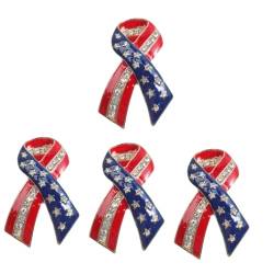 VALICLUD 4 Stück amerikanische flagge brosche broschen für kleidung Bruststift Kleidungsdekoration Broschendekoration dekorative Brosche gedenken Korsage Legierung von VALICLUD