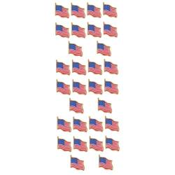 VALICLUD 60 Stk Anstecknadel Mit Flagge Vereinigte Staaten Namensschilder Für Weihnachten Sushi-miniatur Damen Broschen Amerikanische Anstecknadel Metallabzeichen Für Hüte Mann Zubehör Mode von VALICLUD