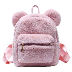 VALICLUD Cartoon Plüsch Rucksack 1pc Creative Plüsch Aufbewahrungstasche Winter Fluffy Rucksack - Schulter- Tasche Stylische Tasche Plüschohrrucksack von VALICLUD