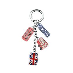 VALICLUD Chic UK Flagge Metall Schlüsselbund Souvenir Schlüsselbund Union Jack Schlüsselbund Auto Schlüsselbund Tasche Charms von VALICLUD