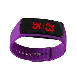 VALICLUD Digitaluhr Outdoor-Armbanduhr für Kinder LED-Armband draussen Anschauen Silikonband zweite Generation Violett von VALICLUD