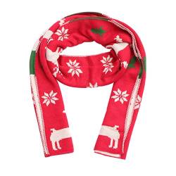 VALICLUD Geschenk Für Frauen Weicher Warmer Weihnachtsschal Winter Gestrickter Schal Elch Schneemuster Hals Wärmer Neujahrsschal für Sie Geschenke Für Damen von VALICLUD