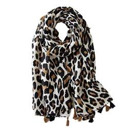 VALICLUD Mode Schals Leopardenmuster Damen für Decke Schal Übergroßen Schal mit Leopardenmuster Animal Animal Print Schal Wrap von VALICLUD