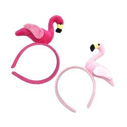 VALICLUD Rot 2St Weihnachtsdekoration rosa Dekorationen Flamingo-Partyzubehör Tiara Flamingo-Haarreifen Party liefert Kopfschmuck Koreanische Version Kopfbedeckung schmücken Stirnband von VALICLUD