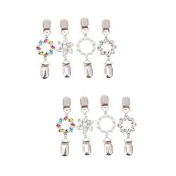 VALICLUD Silberne Accessoires 8 Stk Schalschnalle aus Strass zarte Schalclips silberne Strickjacke Pullover modische Schalschnallen Kleiderklammern für Frauen der Rücken Schalknopf Shirt von VALICLUD