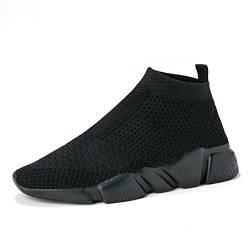 Men's Socks Sneakers Slip On Lightweight Breathable Comfortable Fashion Walking Shoes All Black Size 8 von VAMJAM