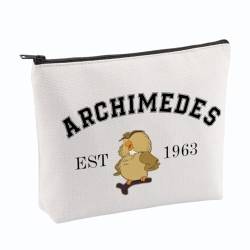 VAMSII Archimedes Make-up-Tasche, Motiv: Schwertstein, Motiv: Archimedes Eule, Fan, Kosmetiktasche, Archimedes, Merch, Cartoon-Liebhaber, Geschenk, Archimedes M, Classic von VAMSII