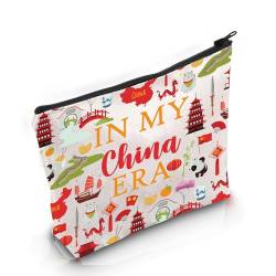 VAMSII China Travel Gift China Era Make-up Tasche China Lover Kosmetiktasche China Sightseeing Geschenk Willkommen in China Geschenk Chinesische Reißverschluss Reisetasche, China Era M, Tragbar von VAMSII