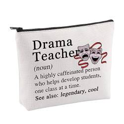 VAMSII Drama Teacher Gifts Drama Teacher Definition Makeup Bag Theater Lover Gift Comedy Tragedy Masks Zipper Pouch for Actor, Beige, Neu von VAMSII