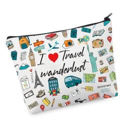 VAMSII Make-up-Tasche für Reiseliebhaber, Wanderlust-Geschenk, Flugreise, Geschenke für Frauen, Urlaub, Kosmetik, Reißverschlusstasche, love Reisetasche, medium, Neu von VAMSII