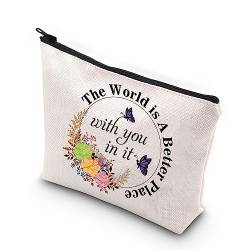 VAMSII Semikolon Inspirational The World Is A Better Place with You in It Make-up-Tasche, Du in ihm von VAMSII