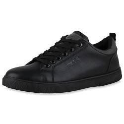 VAN HILL Herren Sneaker Low Flach Basic Bequem Schuhe 840513 213026 Schwarz 40 von VAN HILL