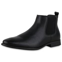 VAN HILL Warm Gefütterte Herren Chelsea Boots Leder-Optik Schuhe 110203 Schwarz 39 von VAN HILL