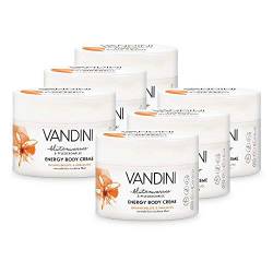 VANDINI Energy Body Creme Damen mit Orangenblüte & Babassuöl - Body Creme & Gesichtscreme für normale bis trockene Haut - vegane Body Creme für Frauen im 6er Pack (6x 200 ml) von VANDINI