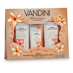 VANDINI Energy Wellness Geschenkset Frauen - Beauty Set mit Body Lotion, Duschgel & Handcreme - Pflegeset für Damen mit Bodylotion, Pflegedusche & Handbalsam - Körperpflege Set von VANDINI