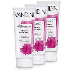 VANDINI Firming Handcreme Damen mit Lotusblüte & Grüner Kaffee - Hautstraffende Intensiv Creme für alle Hauttypen - vegane Hautpflege für Frauen ohne Silikone, Parabene & Mineralöl (3x 75 ml) von VANDINI