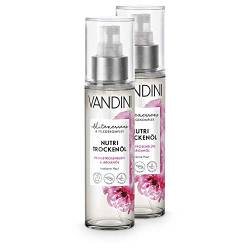 VANDINI Nutri Trockenöl Spray mit Pfingstrosenblüte & Arganöl - Bodyöl Damen für trockene Haut - veganes Bodyöl ohne Silikone, Parabene & Mineralöl - Bodyöl für Frauen (2x 100 ml) von VANDINI