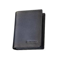 VANNANBA Brieftaschen für Männer Echtes Leder RFID Bifold Brieftasche Herren/Kreditkartenhalter mit Ausweisfenster, Blau von VANNANBA
