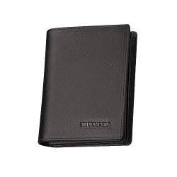 VANNANBA Brieftaschen für Männer Echtes Leder RFID Bifold Brieftasche Herren/Kreditkartenhalter mit Ausweisfenster, Dunkelbraun von VANNANBA