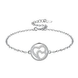 VANSZA Herz Armband Silber 925 Sterling Damen Schöne Doppelherzen Geburtstag, Hochzeitstag, Geschenke für Mutter, Frauen, Freundin von VANSZA