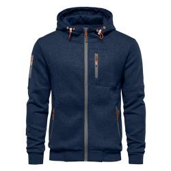 VANVENE Herren Hoodies Sweatshirt Zip Up Leichte Jacken Pullover Sweater, new navy, M von VANVENE