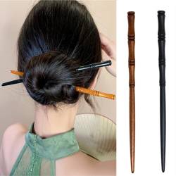 2 x Holz-Haarspangen, Vintage, handgefertigt, Haar-Accessoires, elegante Haarnadeln für langes Haar, Damen und Mädchen, für den täglichen Gebrauch von VASANA