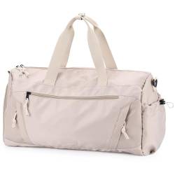 Reisetasche Damen Herren, Vaschy 20 Zoll Groß Handgepäck Tasche Duffle Bag Sporttasche Overnight Duffel Taschen für Frauen Männer mit Schuhen Fächer Gepäck Hülle für Reisen Fitnessstudio Yoga Khaki von VASCHY