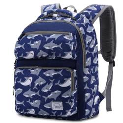 VASCHY Kinderrucksack, Niedlich Wasserabweisend 12L Vorschule Kinder Rucksack Kindergartenrucksack Schulrucksack Kleinkind Rucksack für Mädchen Jungen Schule Reisen Grau Hai von VASCHY