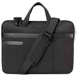 VASCHY Schlanke Laptoptasche,Wasserdicht 13/14/15,6 Zoll Laptop Aktentasche Laptop Tablet Hülle Hülle für Herren Damen Messenger Umhängetasche für Business,Arbeit,Schule Schwarz von VASCHY