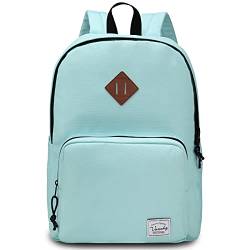 VASCHY Schulrucksack, Wasserabweisender Leicht Rucksack Herren Damen Schultasche für Hochschule Teenager Mädchen Jungen Casual Daypack für Reise Sport Wandern Arbeit Minzgrün von VASCHY