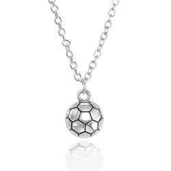 VASSAGO Fußball-Halskette, Fußball-Halskette, Glücksbringer-Halskette für Damen, Sportschmuck, Fußball-Geschenke für Teenager, Mädchen, Jungen, Spieler, Zink von VASSAGO