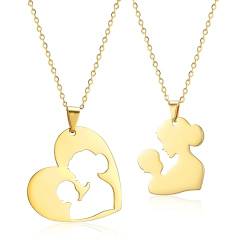 VASSAGO Halskette für Mutter und Tochter, passender Herzschmuck, Muttertagsgeschenk, Geburtstagsgeschenk für Frauen und Mädchen, Edelstahl von VASSAGO