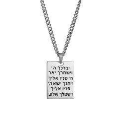 VASSAGO Halskette mit Anhänger für hebräische Aaronische Segen, messianisch-jüdisches Yeshua-Symbol, Erkennungsmarke, Schmuck für Herren und Damen, Edelstahl von VASSAGO