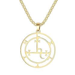 VASSAGO Sigil of Lilith Halskette Lilith Sigil Hekate Göttin Anhänger Luzifer Satanisches Lilith Symbol Wicca Schmuck Geschenke für Frauen Männer, Edelstahl von VASSAGO