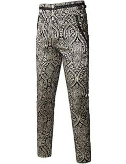 VATPAVE Herren Gothic Hose Cosplay Kostüm Hosen Steampunk Viktorianische Hose Groß Gold von VATPAVE