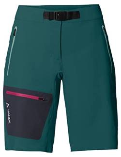 VAUDE Womens Badile Shorts Grün - Leichte elastische Damen Softshell Tourenshorts, Größe 38 - Farbe Mallard Green von VAUDE