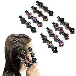 Haarspange aus Strass, Clover, Haarspange für Damen, Haarbänder aus Satin-Stoff, geflochtene Haarklammern aus glitzerndem Kristallstein für Frauen (1) von VAWSVOCS
