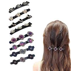 Haarspange aus Strass, Clover, Haarspange für Damen, Haarbänder aus Satin-Stoff, geflochtene Haarklammern aus glitzerndem Kristallstein für Frauen (2) von VAWSVOCS