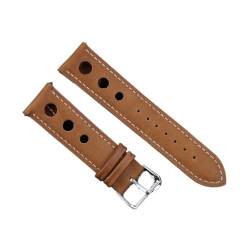 VAZZIC ENICEN Massivfarbband Armband Echtes Leder Handstich Vintage Strap Compatible With Rolex Watch Armbands Gurt 18mm 20mm 22mm 24mm for Männer (Color : Brown, Size : 18mm) von VAZZIC