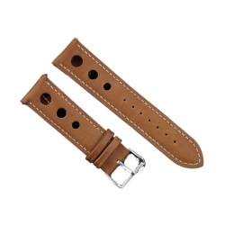 VAZZIC ENICEN Massivfarbband Armband Echtes Leder Handstich Vintage Strap Compatible With Rolex Watch Armbands Gurt 18mm 20mm 22mm 24mm for Männer (Color : Brown, Size : 20mm) von VAZZIC