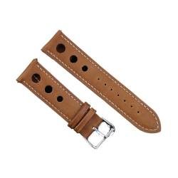 VAZZIC ENICEN Massivfarbband Armband Echtes Leder Handstich Vintage Strap Compatible With Rolex Watch Armbands Gurt 18mm 20mm 22mm 24mm for Männer (Color : Brown, Size : 24mm) von VAZZIC