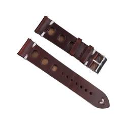 VAZZIC ENICEN Massivfarbband Armband Echtes Leder Handstich Vintage Strap Compatible With Rolex Watch Armbands Gurt 18mm 20mm 22mm 24mm for Männer (Color : Dark coffee, Size : 20mm) von VAZZIC