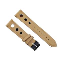 VAZZIC ENICEN Massivfarbband Armband Echtes Leder Handstich Vintage Strap Compatible With Rolex Watch Armbands Gurt 18mm 20mm 22mm 24mm for Männer (Color : Tan, Size : 18mm) von VAZZIC