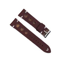 VAZZIC ENICEN Massivfarbband Armband Echtes Leder Handstich Vintage Strap Compatible With Rolex Watch Armbands Gurt 18mm 20mm 22mm 24mm for Männer (Color : Wine red, Size : 18mm) von VAZZIC