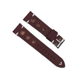 VAZZIC ENICEN Massivfarbband Armband Echtes Leder Handstich Vintage Strap Compatible With Rolex Watch Armbands Gurt 18mm 20mm 22mm 24mm for Männer (Color : Wine red, Size : 20mm) von VAZZIC